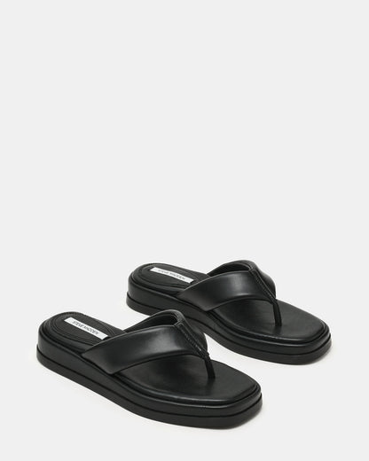 BELLA Black Thong Square-Toe Platform Women's Sandal - Steve Madden