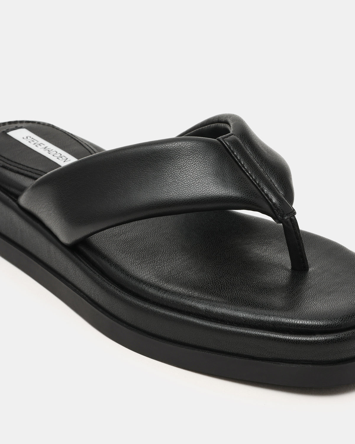 BELLA Black Thong Square-Toe Platform Women's Sandal - Steve Madden