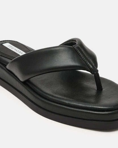 BELLA Black Thong Square-Toe Platform Women's Sandal - Steve Madden