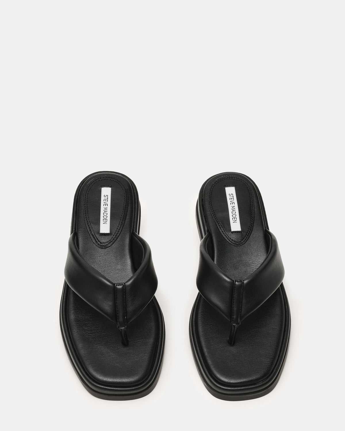 BELLA Black Thong Square-Toe Platform Women's Sandal - Steve Madden