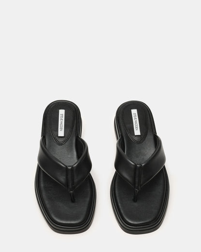BELLA Black Thong Square-Toe Platform Women's Sandal - Steve Madden