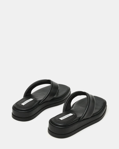 BELLA Black Thong Square-Toe Platform Women's Sandal - Steve Madden