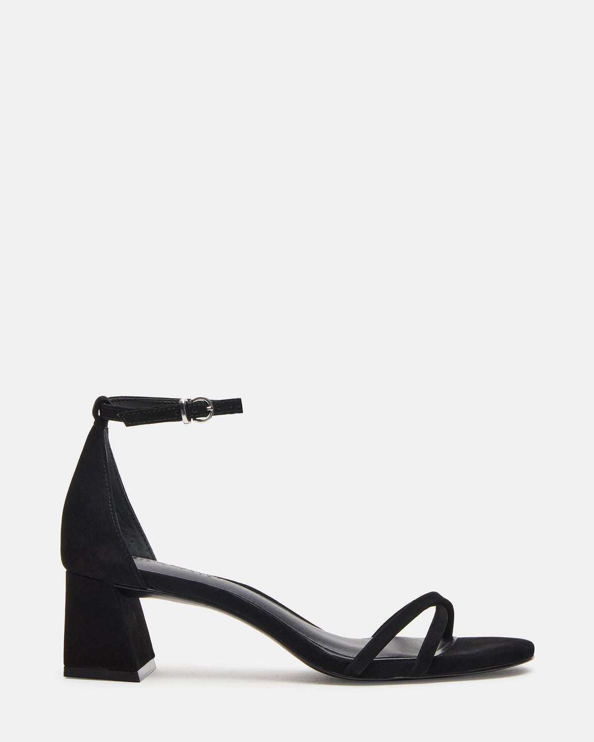 RAE Black Nubuck Strappy Block Heel Women's Sandal - Steve Madden