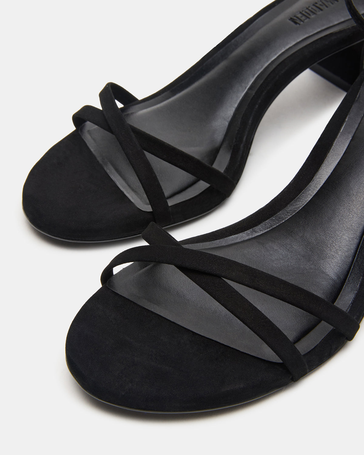 RAE Black Nubuck Strappy Block Heel Women's Sandal - Steve Madden