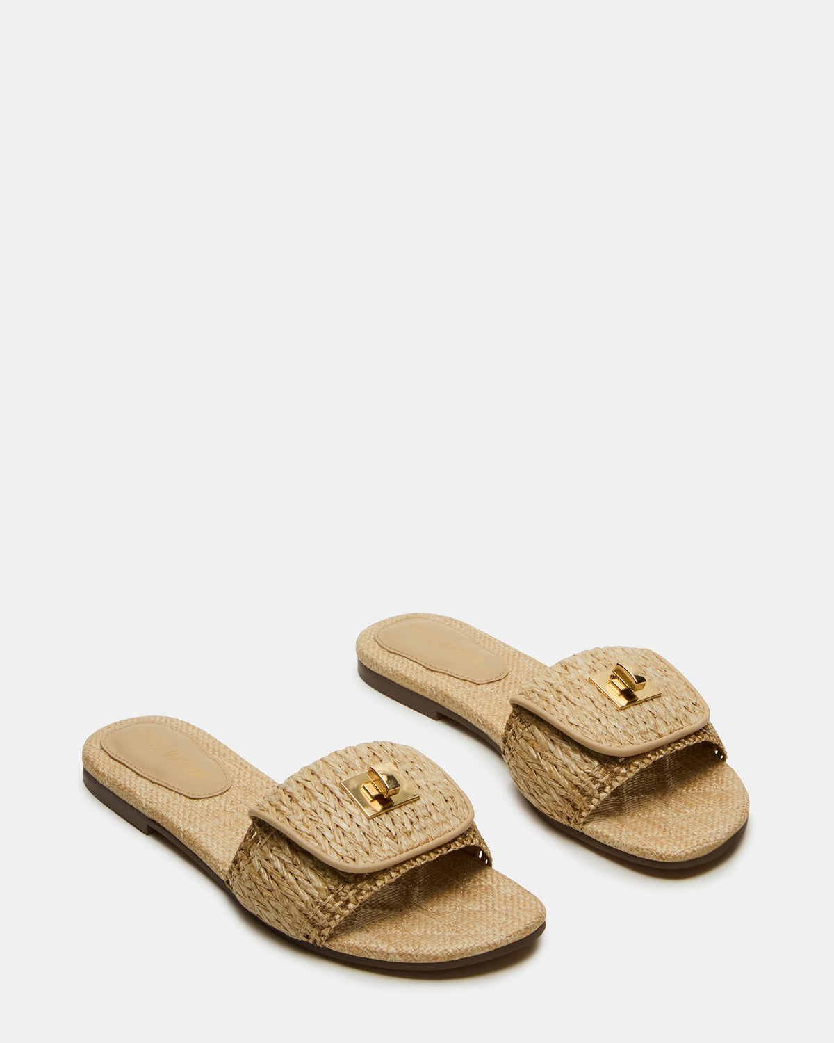 MORELAND Natural Raffia Slide Women's Sandal - Steve Madden