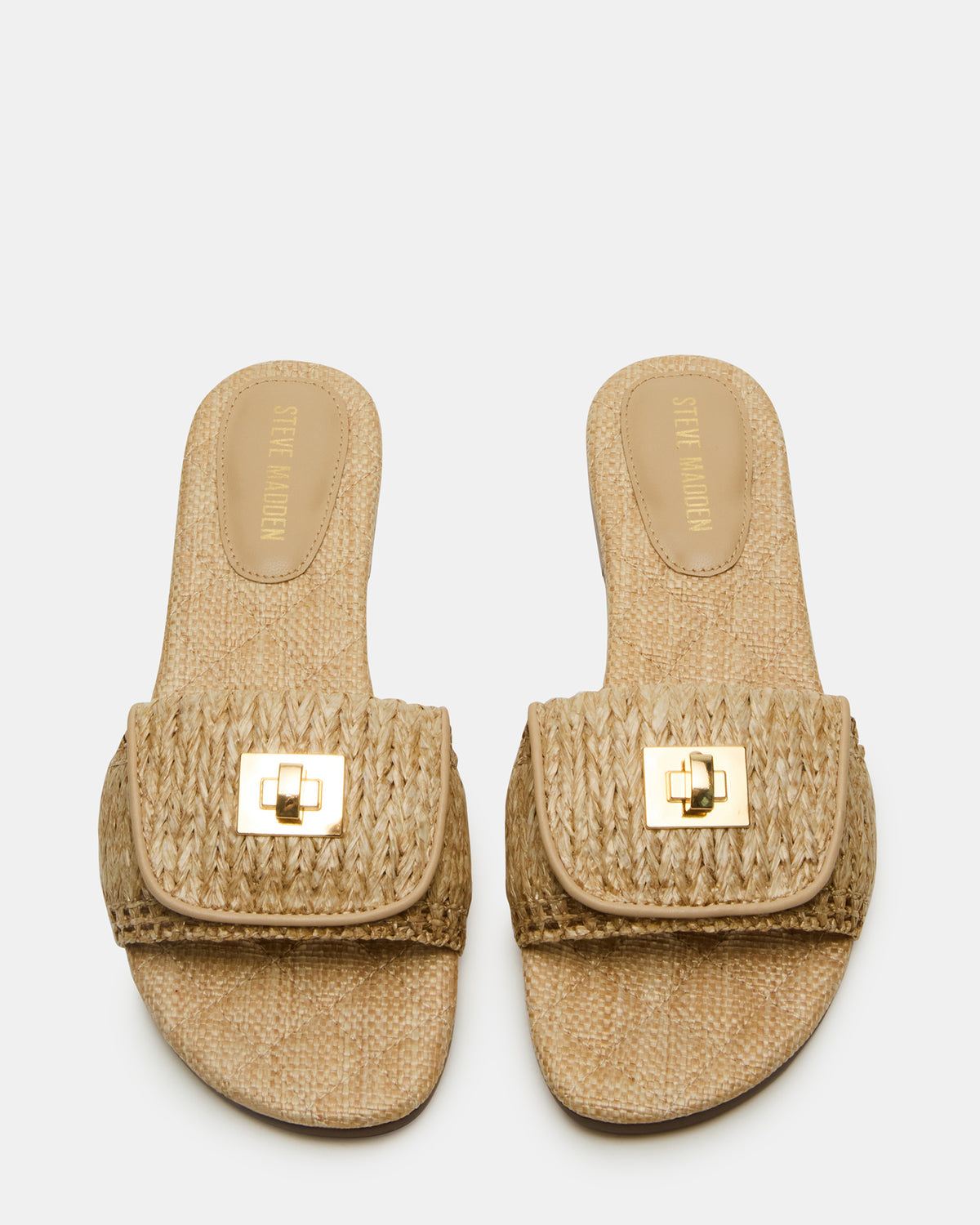 MORELAND Natural Raffia Slide Women's Sandal - Steve Madden