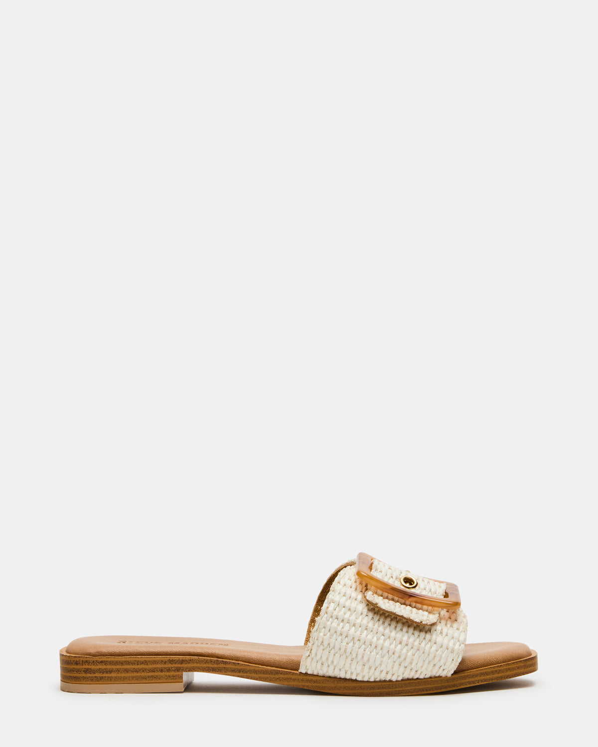 HAPP Bone Square-Toe Raffia Slide Women's Sandal - Steve Madden