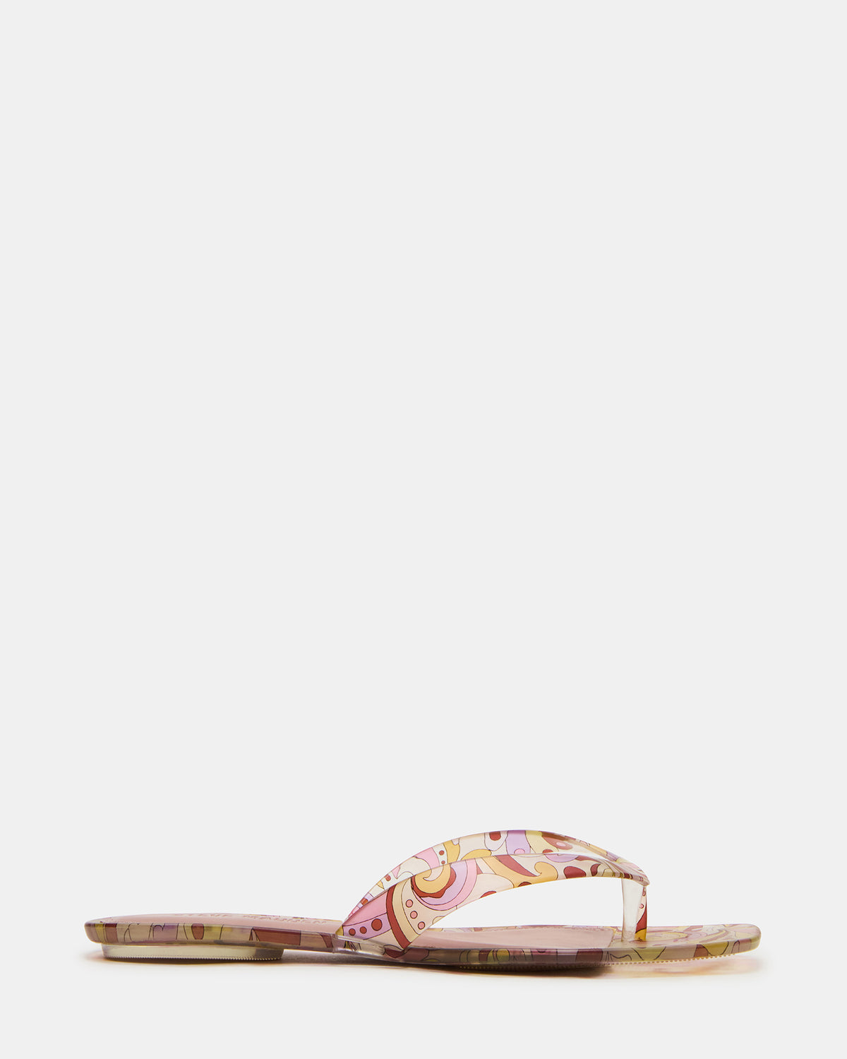 TRELLA Jelly Pink Print Square-Toe Thong Women's Sandal - Steve Madden