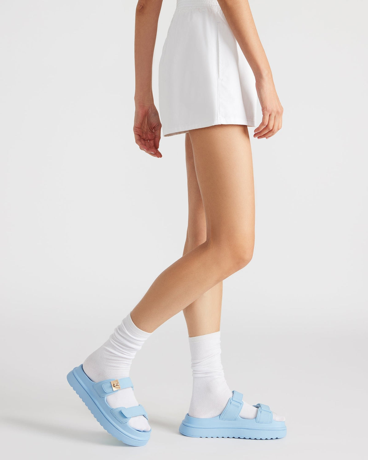 BIGSCHMONA JELLY Light Blue Women's Platform Slide Sandal - Steve Madden