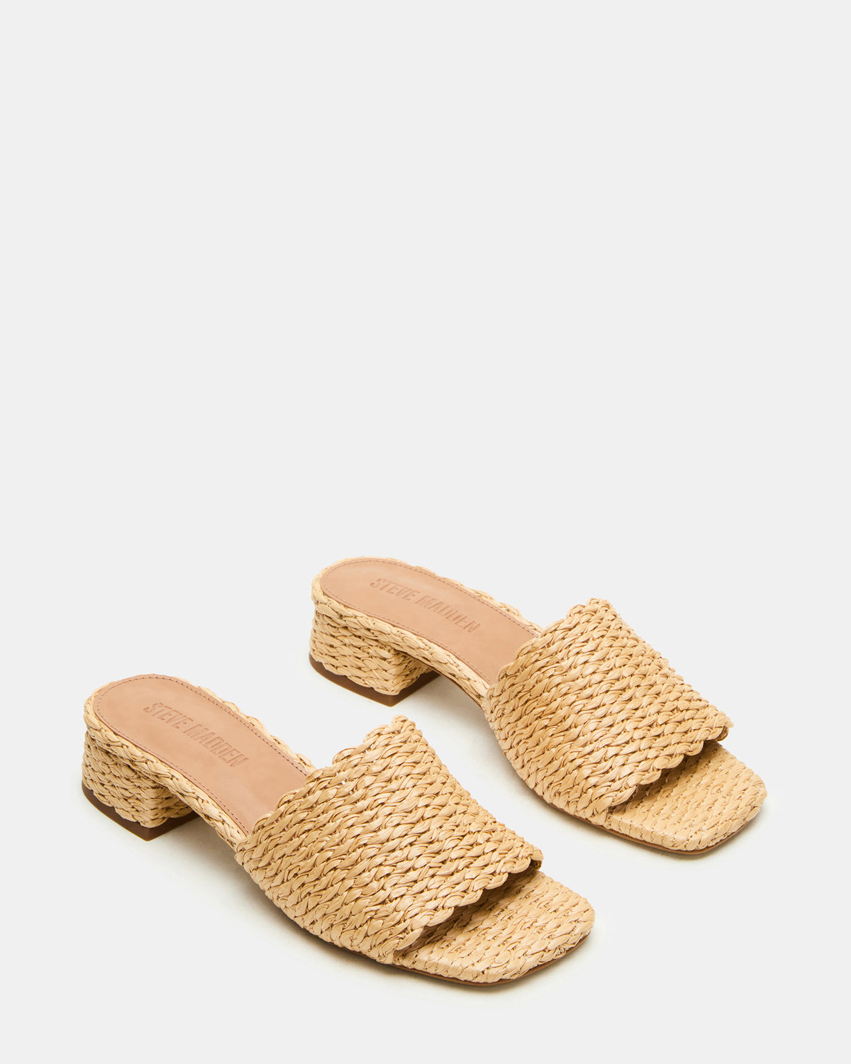 MONTGOMERY Raffia Square-Toe Slide Mule Women's Sandal - Steve Madden