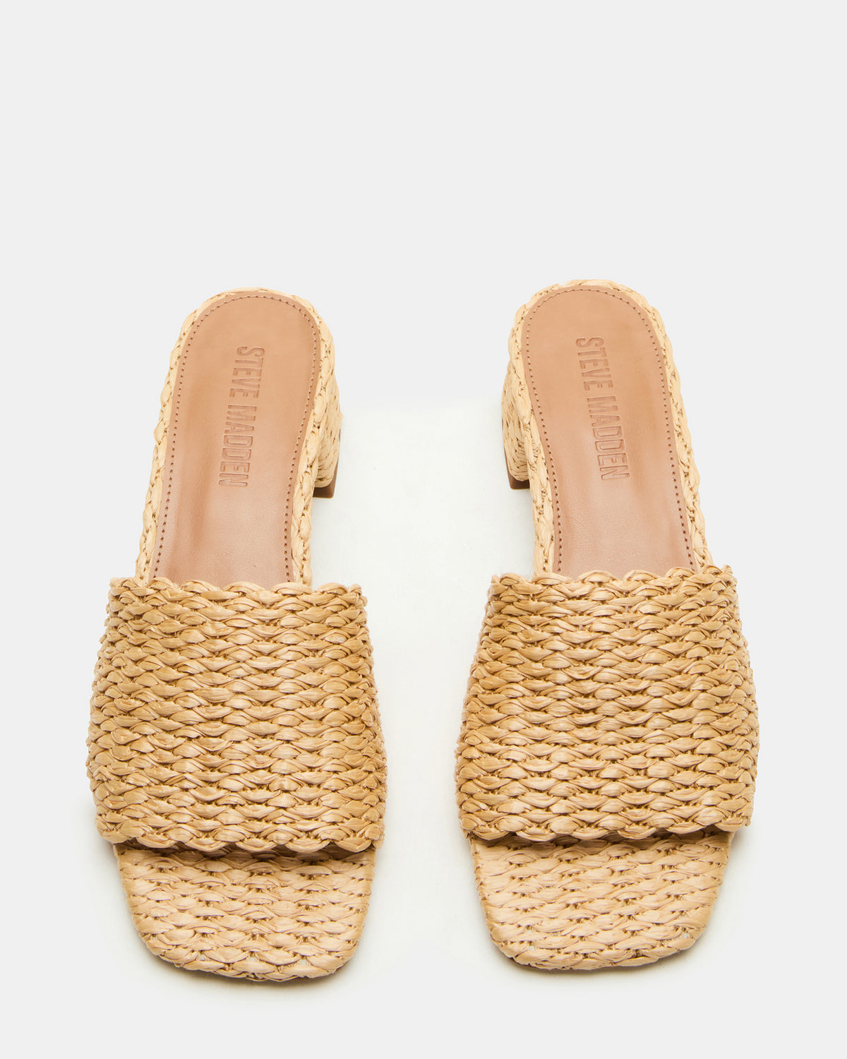 MONTGOMERY Raffia Square-Toe Slide Mule Women's Sandal - Steve Madden