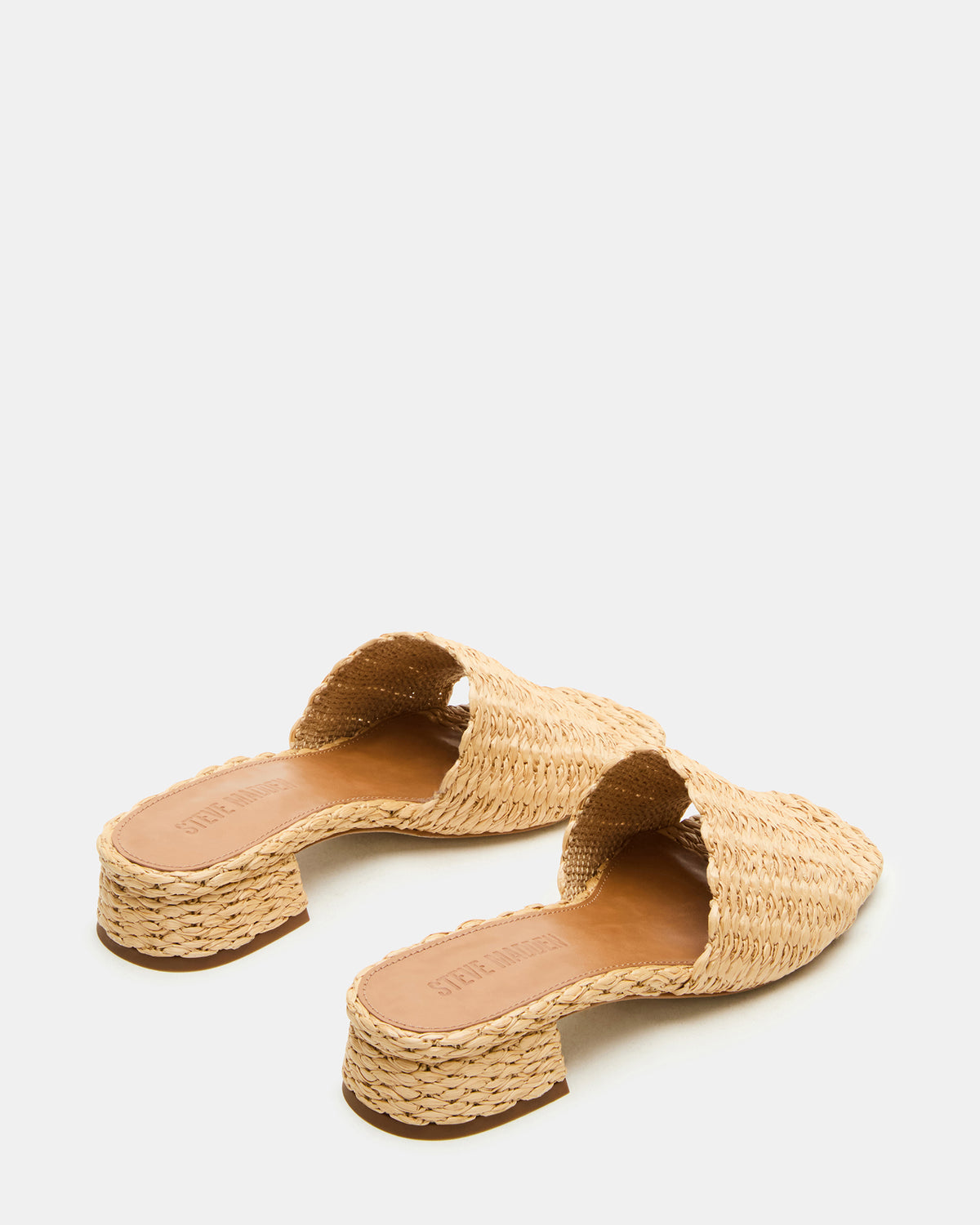 MONTGOMERY Raffia Square-Toe Slide Mule Women's Sandal - Steve Madden
