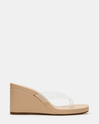 PLAYING Clear Thong Wedge Women's Sandal - Steve Madden