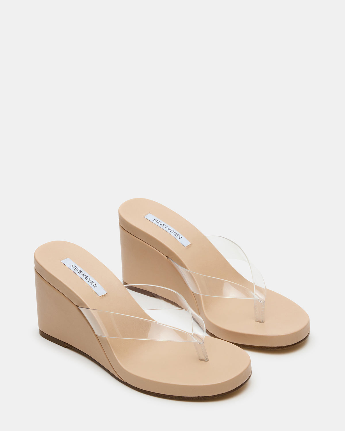 PLAYING Clear Thong Wedge Women's Sandal - Steve Madden