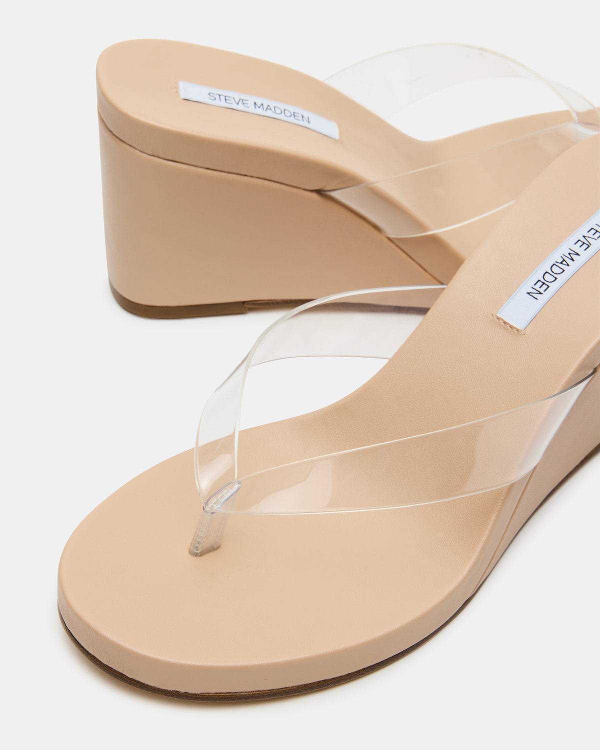 PLAYING Clear Thong Wedge Women's Sandal - Steve Madden