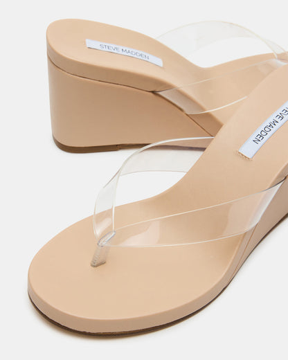 PLAYING Clear Thong Wedge Women's Sandal - Steve Madden