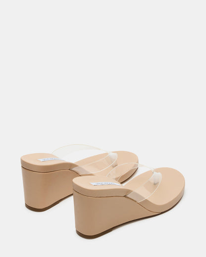 PLAYING Clear Thong Wedge Women's Sandal - Steve Madden