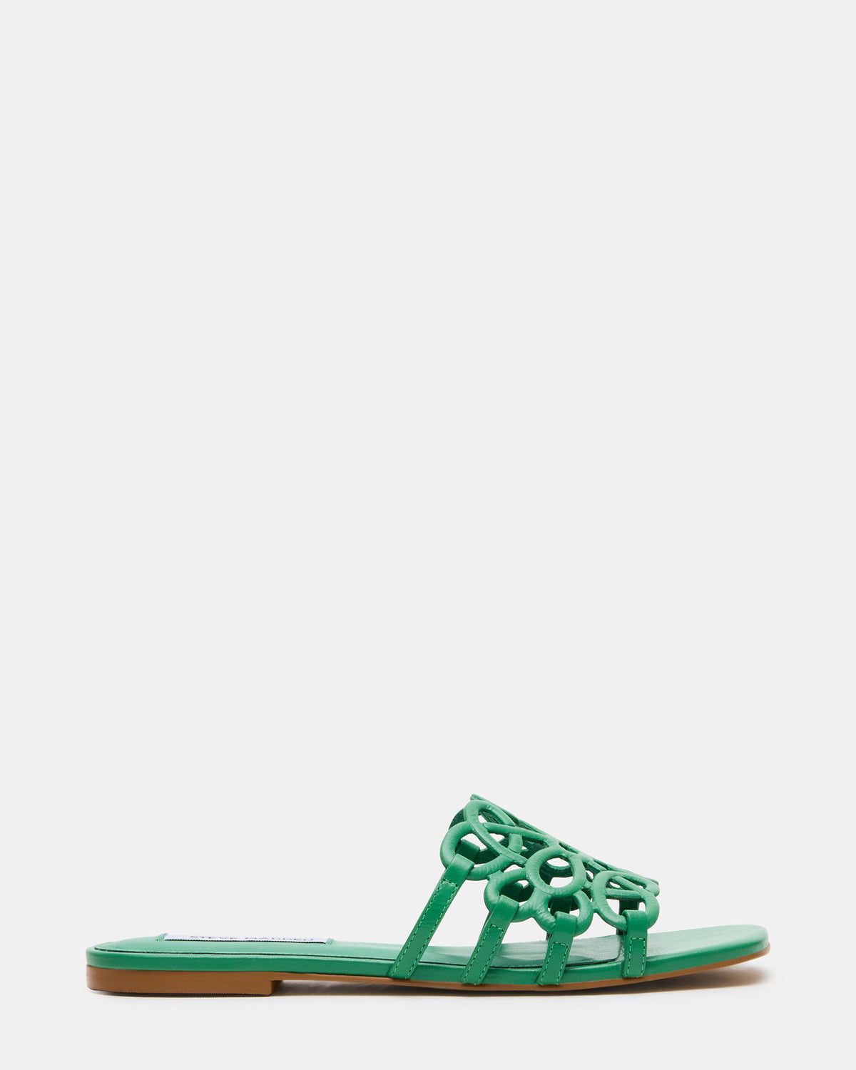 LOTUS Green Leather Square-Toe Slide Women's Sandal - Steve Madden