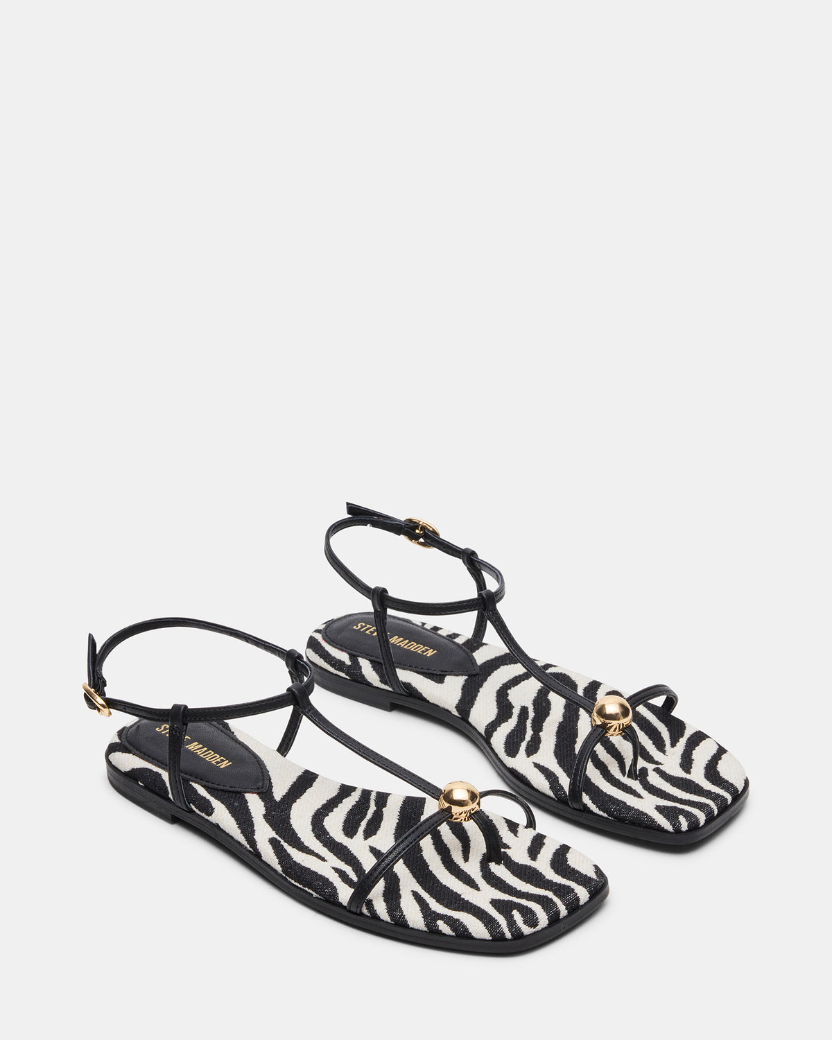RITZY Zebra Square-Toe Strappy Women's Sandal - Steve Madden
