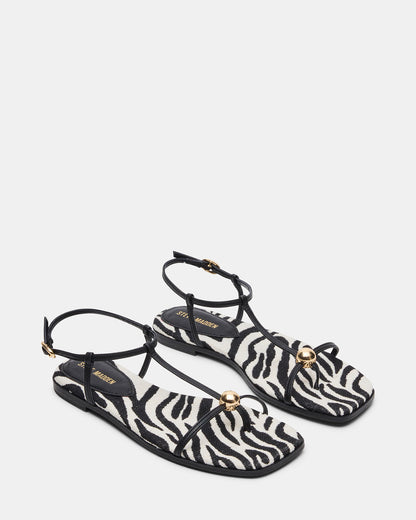 RITZY Zebra Square-Toe Strappy Women's Sandal - Steve Madden