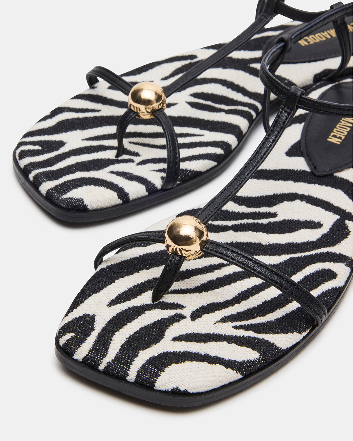 RITZY Zebra Square-Toe Strappy Women's Sandal - Steve Madden