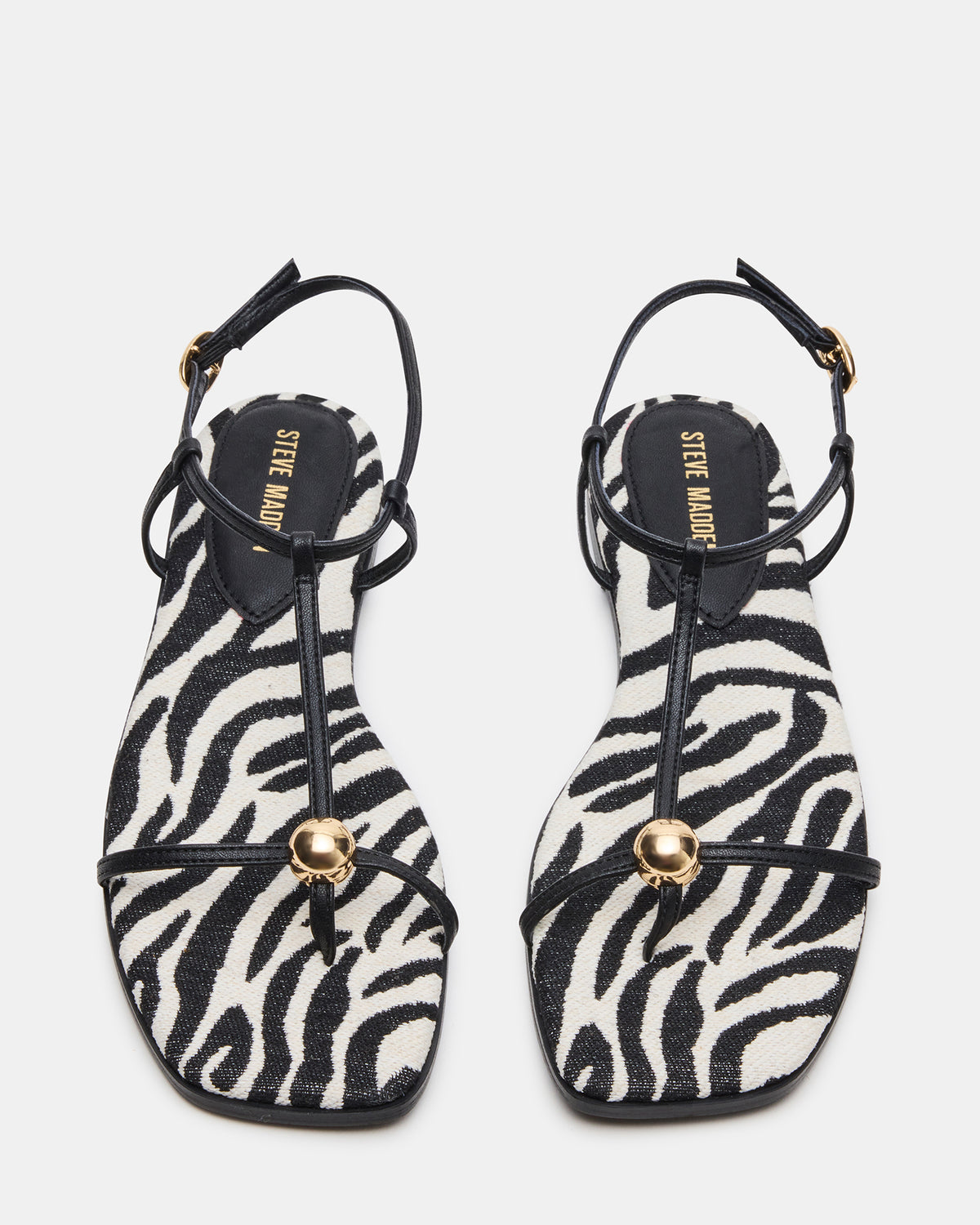 RITZY Zebra Square-Toe Strappy Women's Sandal - Steve Madden