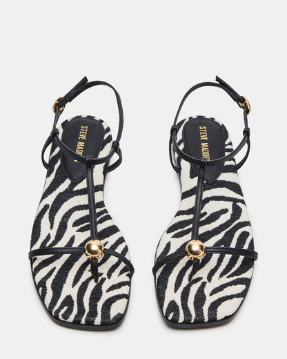 RITZY Zebra Square-Toe Strappy Women's Sandal - Steve Madden