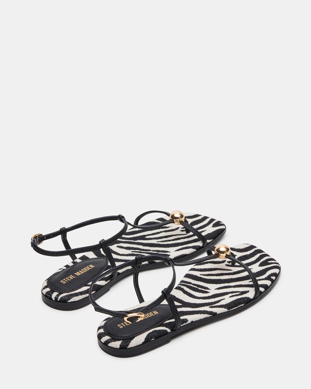 RITZY Zebra Square-Toe Strappy Women's Sandal - Steve Madden