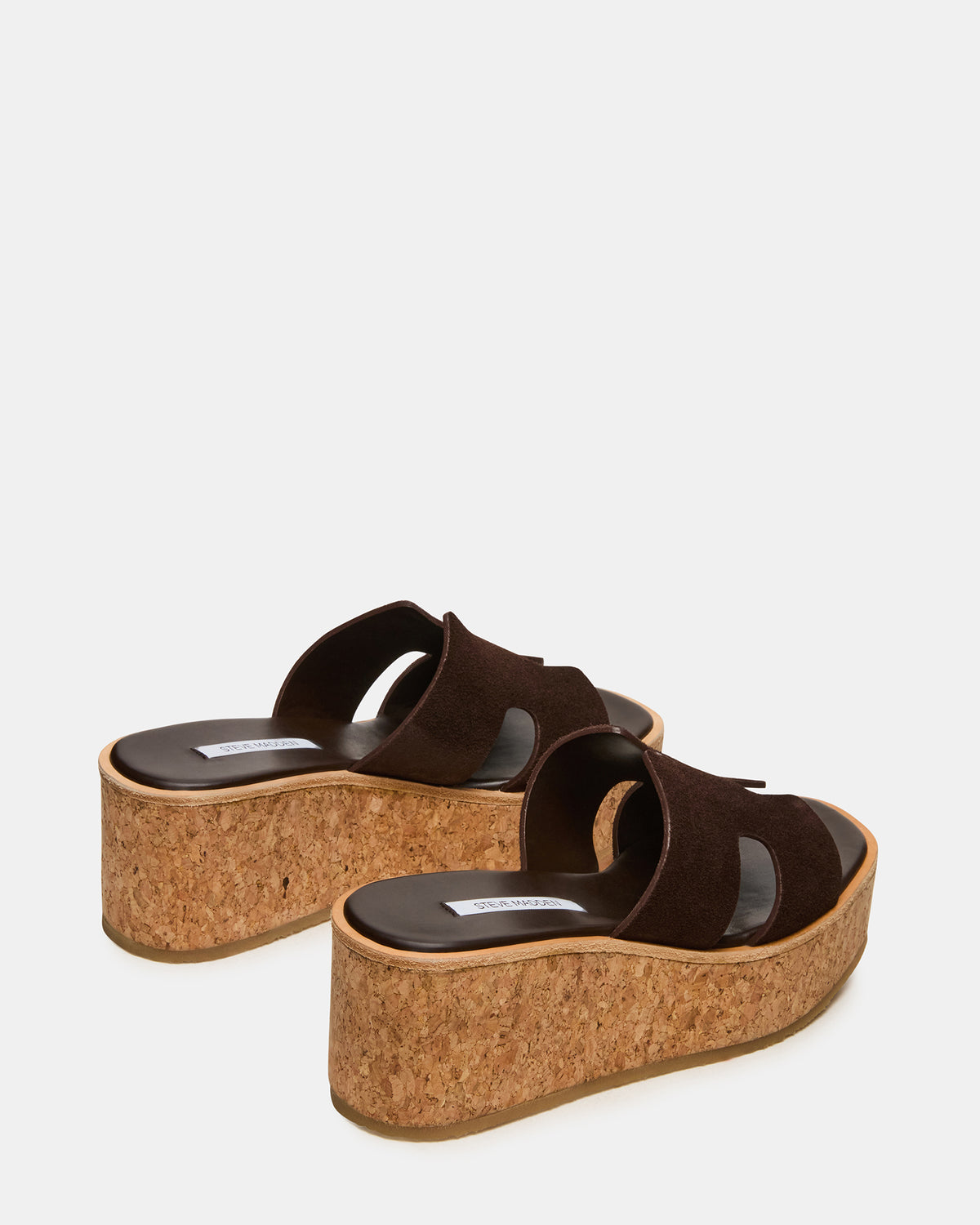HARMONY Brown Suede Wedge Mule Cork Platform Women's Sandal - Steve Madden