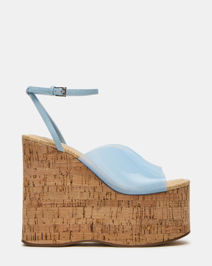 SINAI Light Blue Square-Toe Platform Wedge Strappy Women's Sandal - Steve Madden