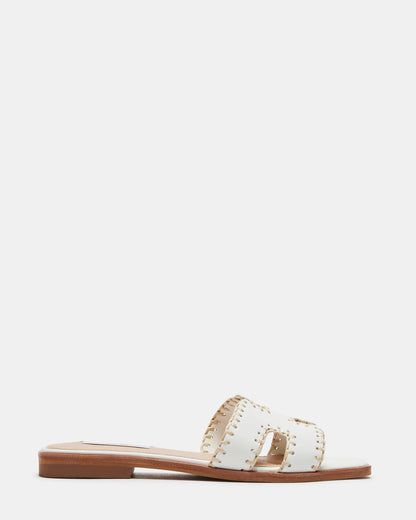 HADYN Woven White Leather Sandal | Women's Designer Sandals - Steve Madden