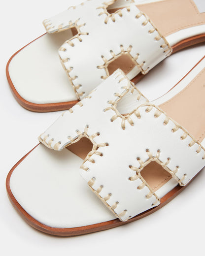 HADYN Woven White Leather Sandal | Women's Designer Sandals - Steve Madden
