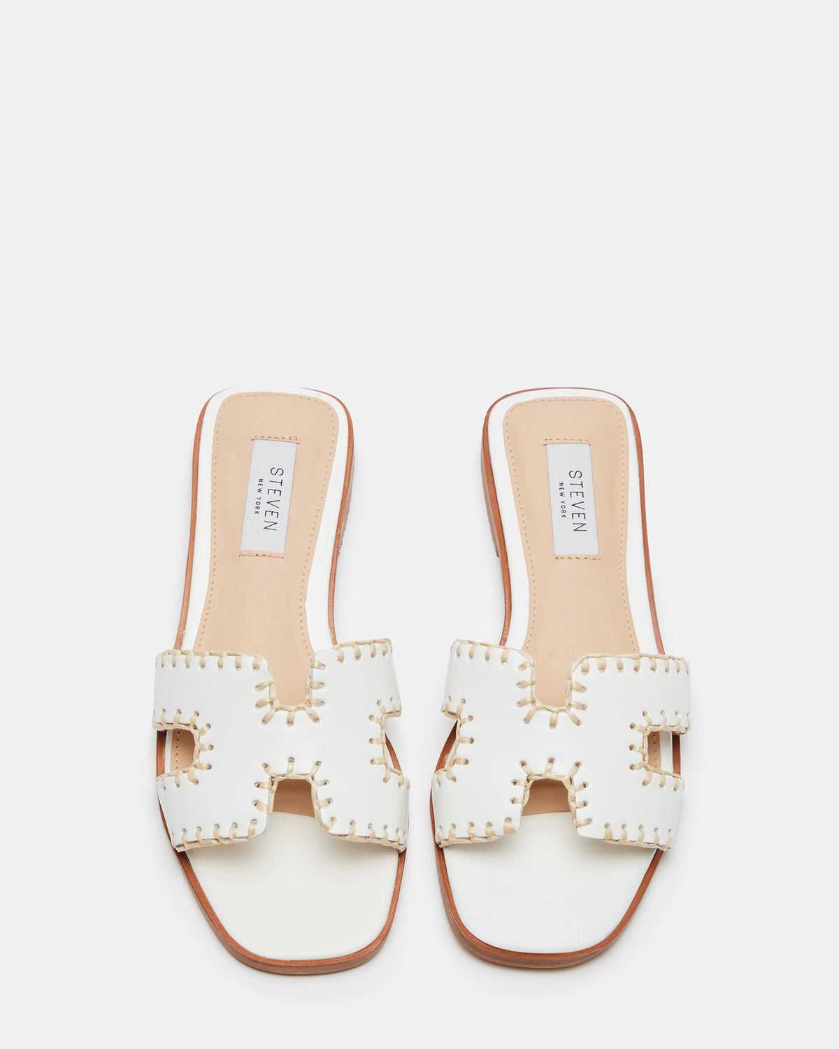 HADYN Woven White Leather Sandal | Women's Designer Sandals - Steve Madden