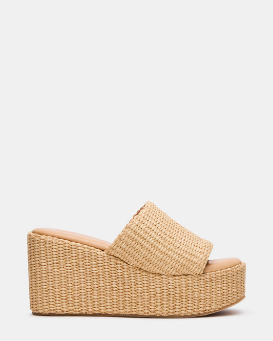 JETTY Raffia Platform Wedge Women's Sandal - Steve Madden