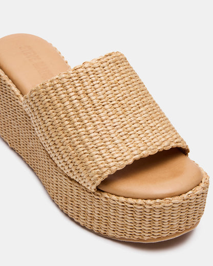 JETTY Raffia Platform Wedge Women's Sandal - Steve Madden