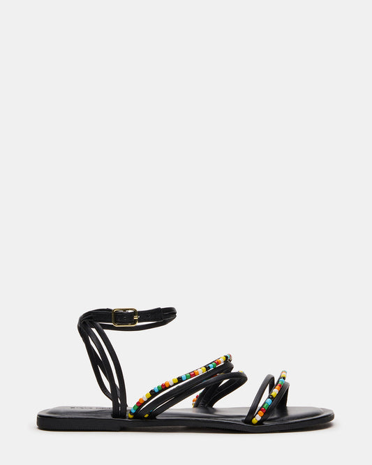 VIMA Black Multi Strappy Multi-Colored Women's Sandal - Steve Madden