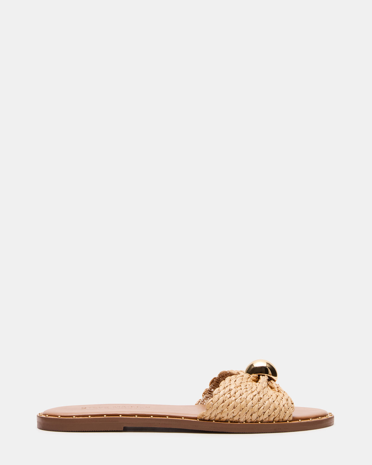 DIPSY Natural Raffia Slide Rounded Toe Women's Sandal - Steve Madden