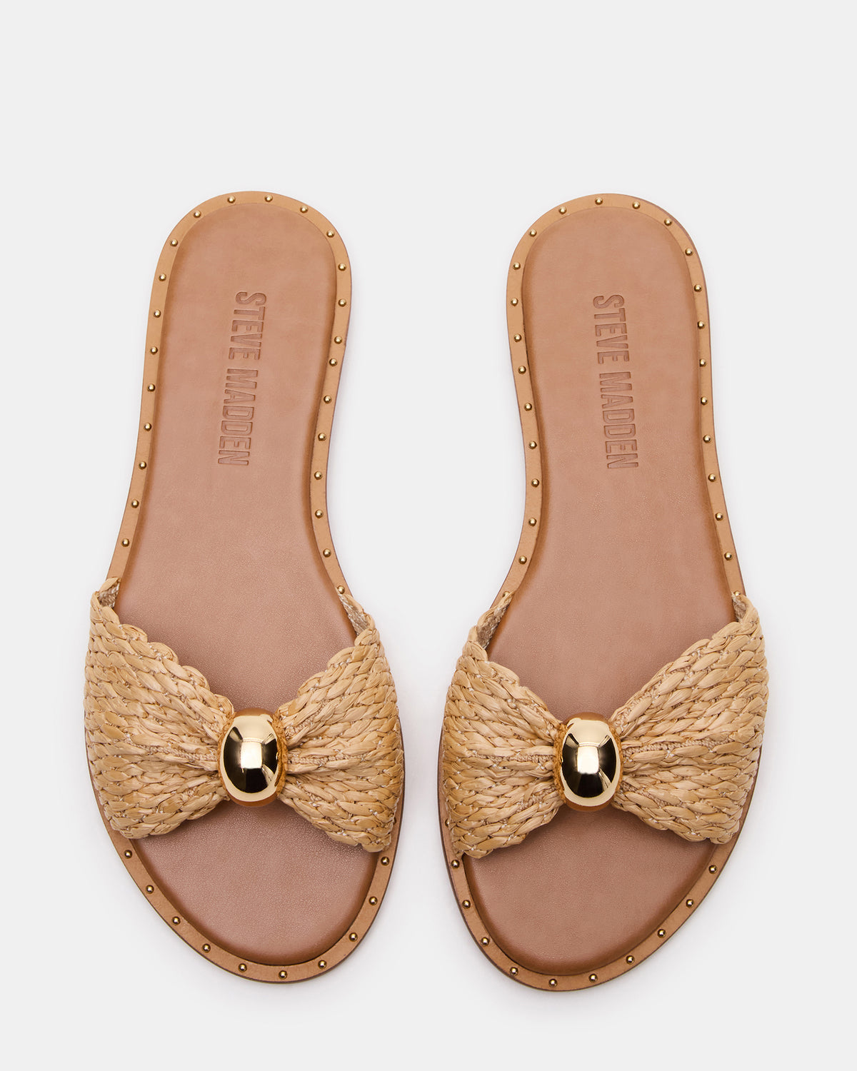DIPSY Natural Raffia Slide Rounded Toe Women's Sandal - Steve Madden