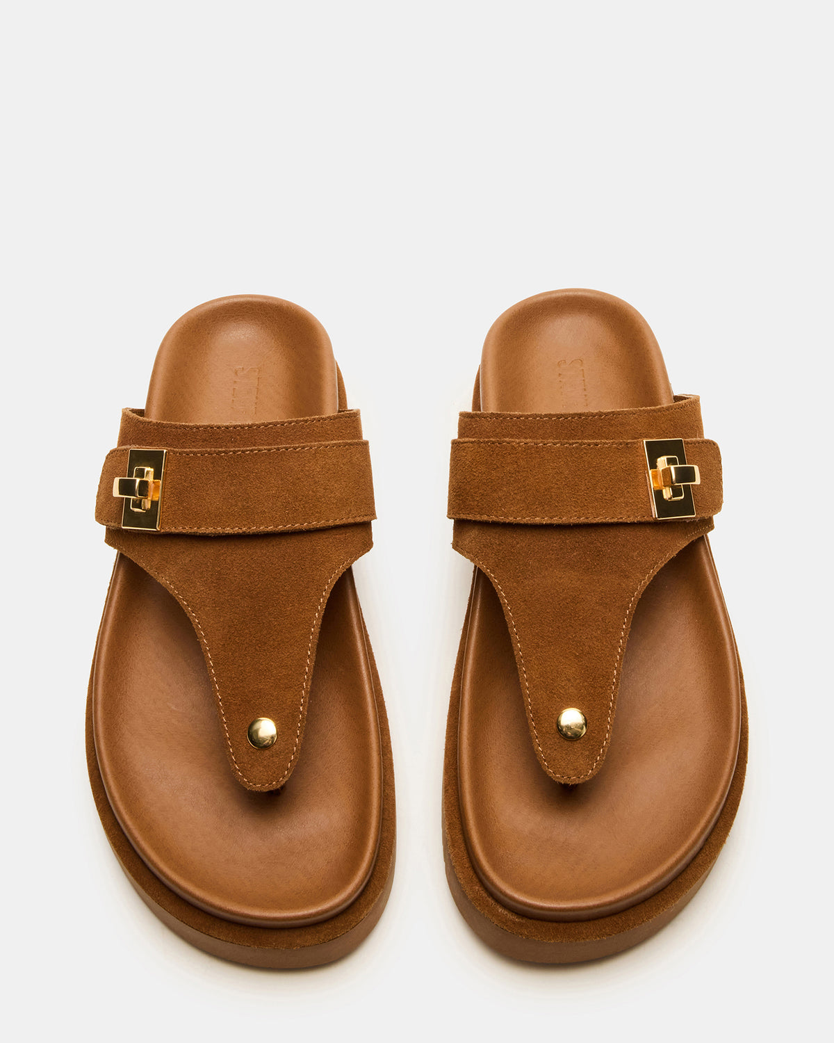 THONA Chestnut Suede Women's Flatform Thong Sandal - Steve Madden