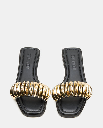 TETRIS Black Square-Toe Slide Women's Sandal - Steve Madden