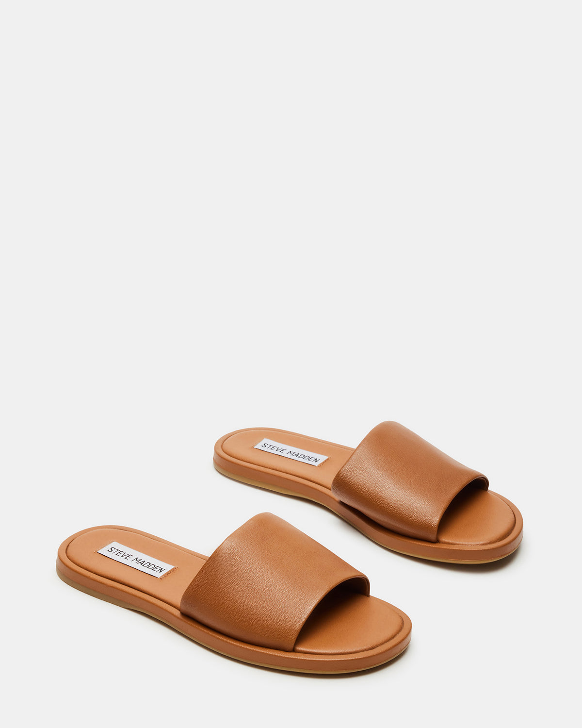 KAYA Brown Leather Slide Sandal | Women's Sandals - Steve Madden
