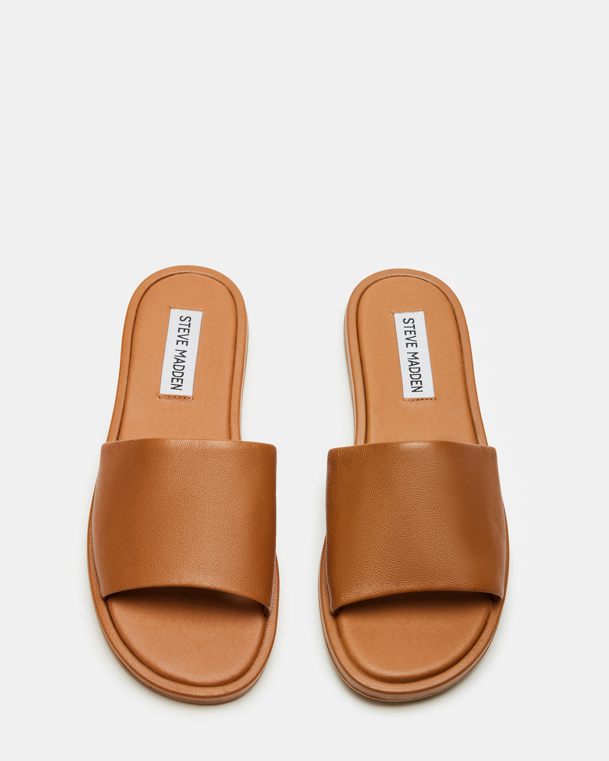 KAYA Brown Leather Slide Sandal | Women's Sandals - Steve Madden