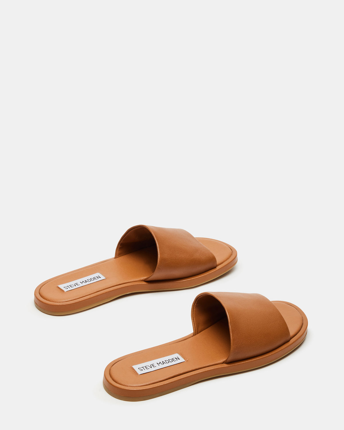 KAYA Brown Leather Slide Sandal | Women's Sandals - Steve Madden