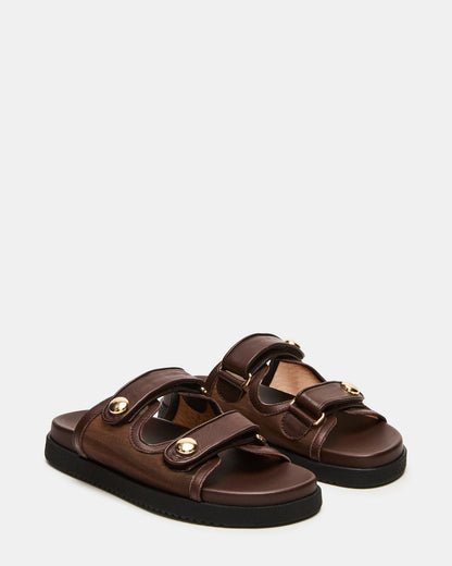 ATHENS Brown Mesh Slide Footbed Flatform Women's Sandal - Steve Madden