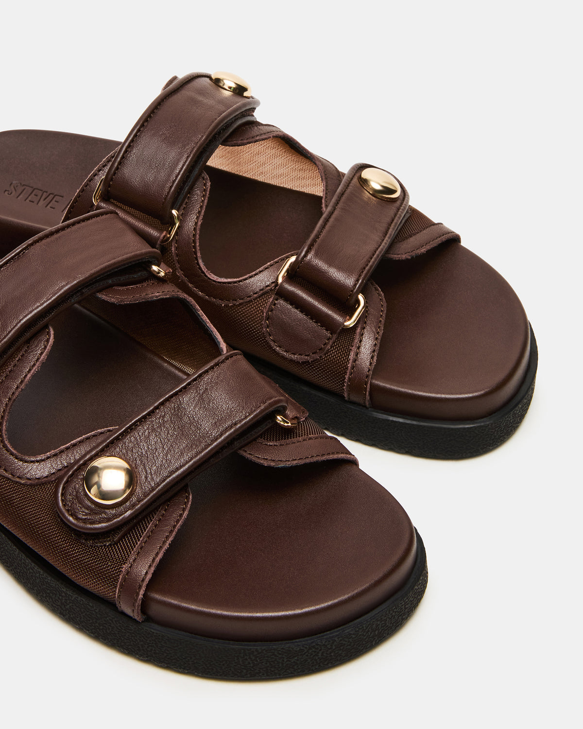 ATHENS Brown Mesh Slide Footbed Flatform Women's Sandal - Steve Madden