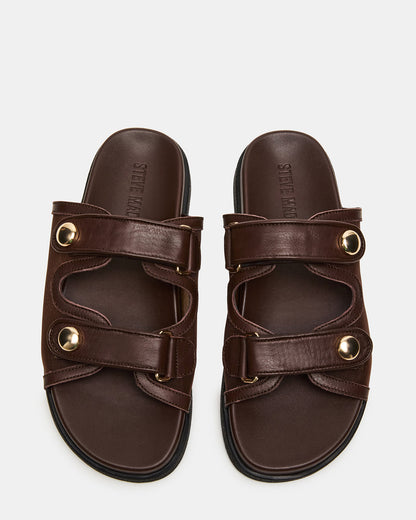 ATHENS Brown Mesh Slide Footbed Flatform Women's Sandal - Steve Madden
