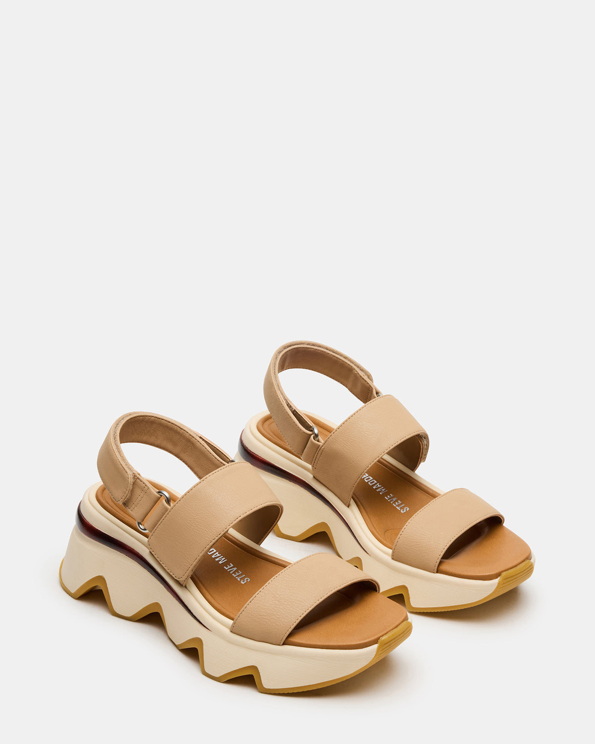 LOCHAN Natural Platform Flatform Strappy Women's Sandal - Steve Madden