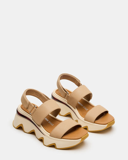 LOCHAN Natural Platform Flatform Strappy Women's Sandal - Steve Madden