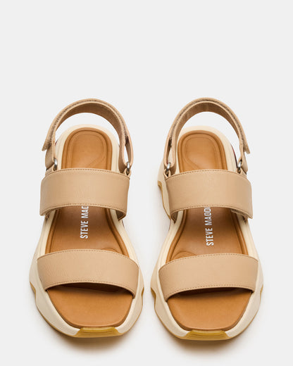 LOCHAN Natural Platform Flatform Strappy Women's Sandal - Steve Madden