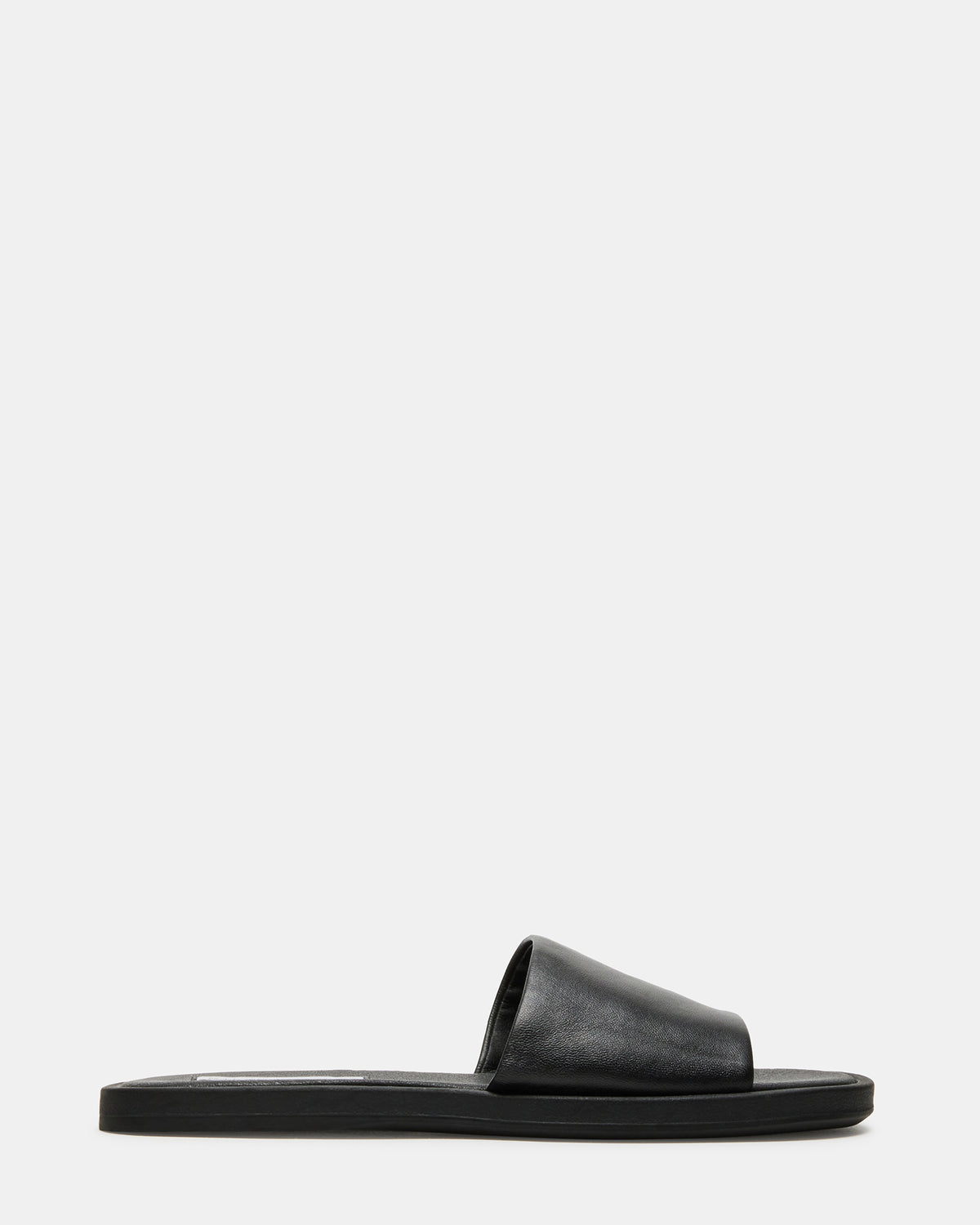 KAYA Black Leather Slide Sandal | Women's Sandals - Steve Madden